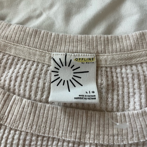 Cream Ribbed Cropped Top - Picture 2 of 2